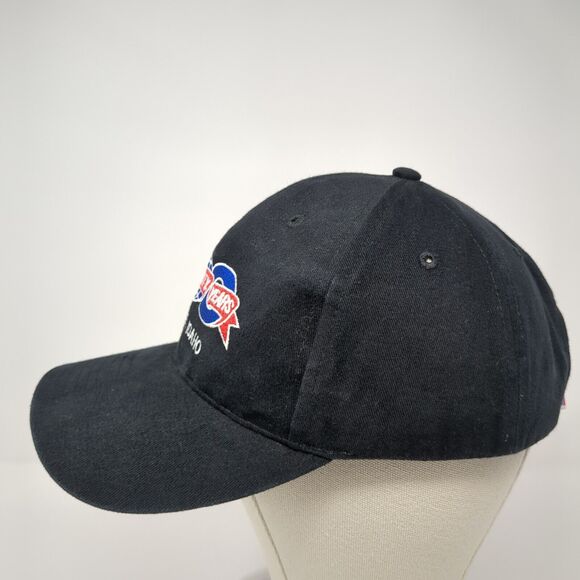 100 Utility Years Strapback Hat Black One Size Adjustable Embroidered - Picture 3 of 8
